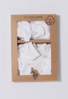 Kız Bebek Beyaz Hastane Çıkışı %100 Pamuk 5'li Zıbın Set - 50322822001