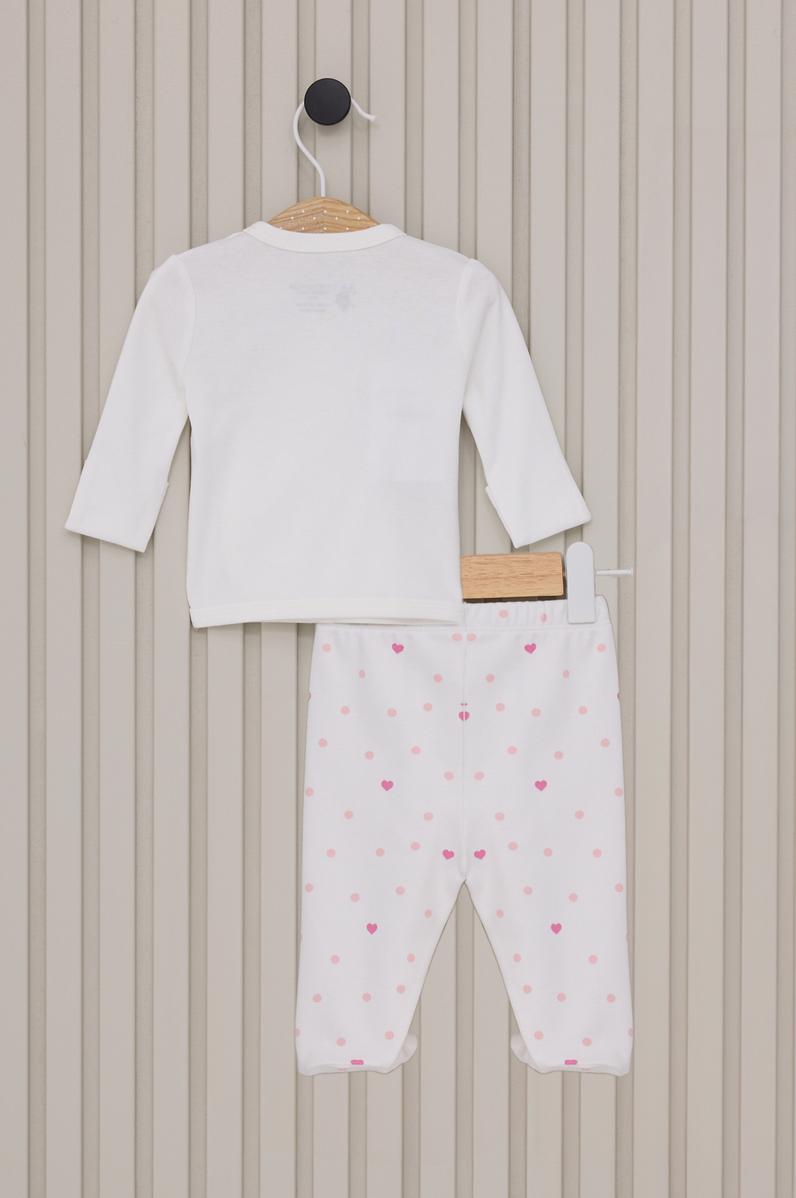 Kız Bebek Beyaz Hastane Çıkışı %100 Pamuk 5'li Zıbın Set