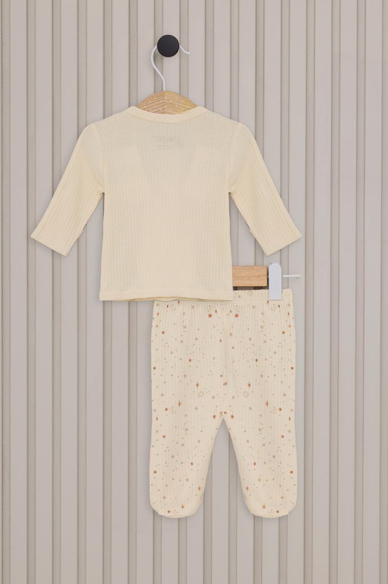 Kız Bebek Krem Hastane Çıkışı %100 Pamuk 5'li Zıbın Set