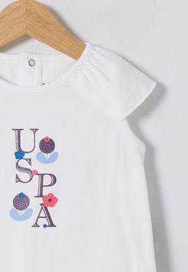 Kız Bebek Beyaz %100 Pamuk Tişört Fırfır Paça Şort Takım 2'li - 50322893006