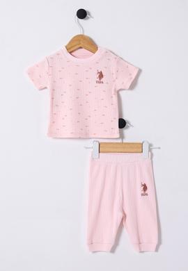 Kız Bebek Pembe Fitilli %100 Pamuk Pijama Takımı - 50322901005