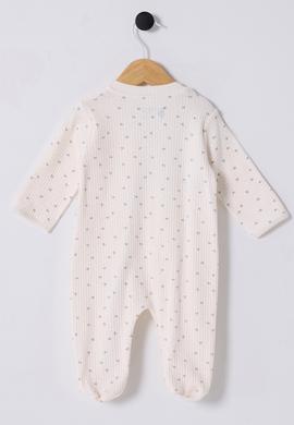 Kız Bebek Beyaz Fermuarlı %100 Pamuk Patikli Tulum - 50322825003