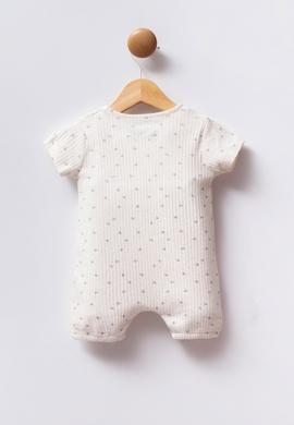 Kız Bebek Beyaz %100 Pamuk Kısa Tulum - 50322826001