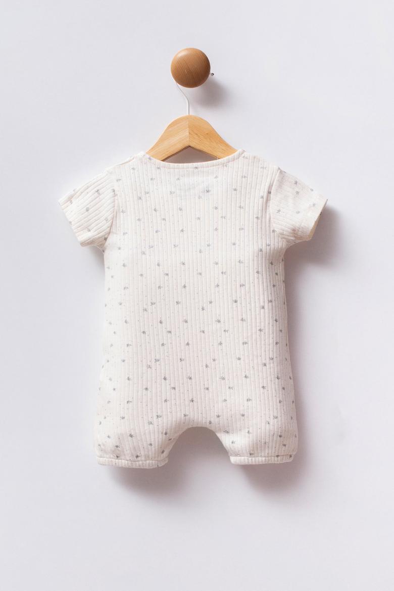 Kız Bebek Beyaz %100 Pamuk Kısa Tulum - 50322826001