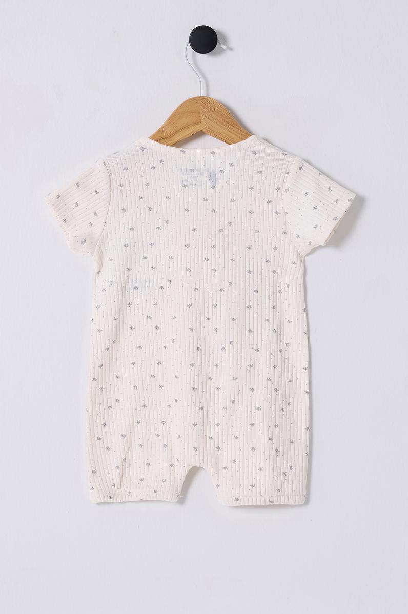 Kız Bebek Beyaz %100 Pamuk Kısa Tulum