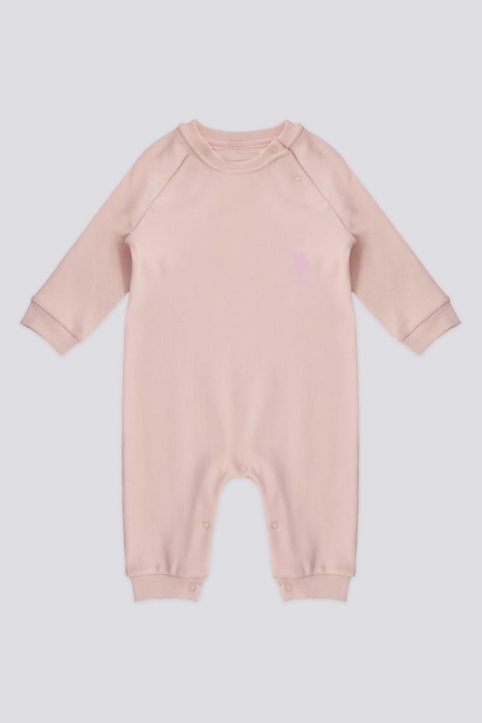 Kız Bebek Toz Pembe Patlı %100 Pamuk Tulum