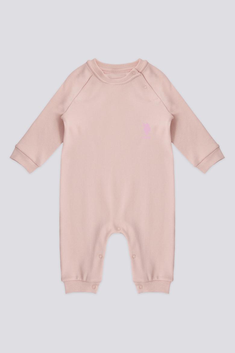 Kız Bebek Toz Pembe Patlı %100 Pamuk Tulum