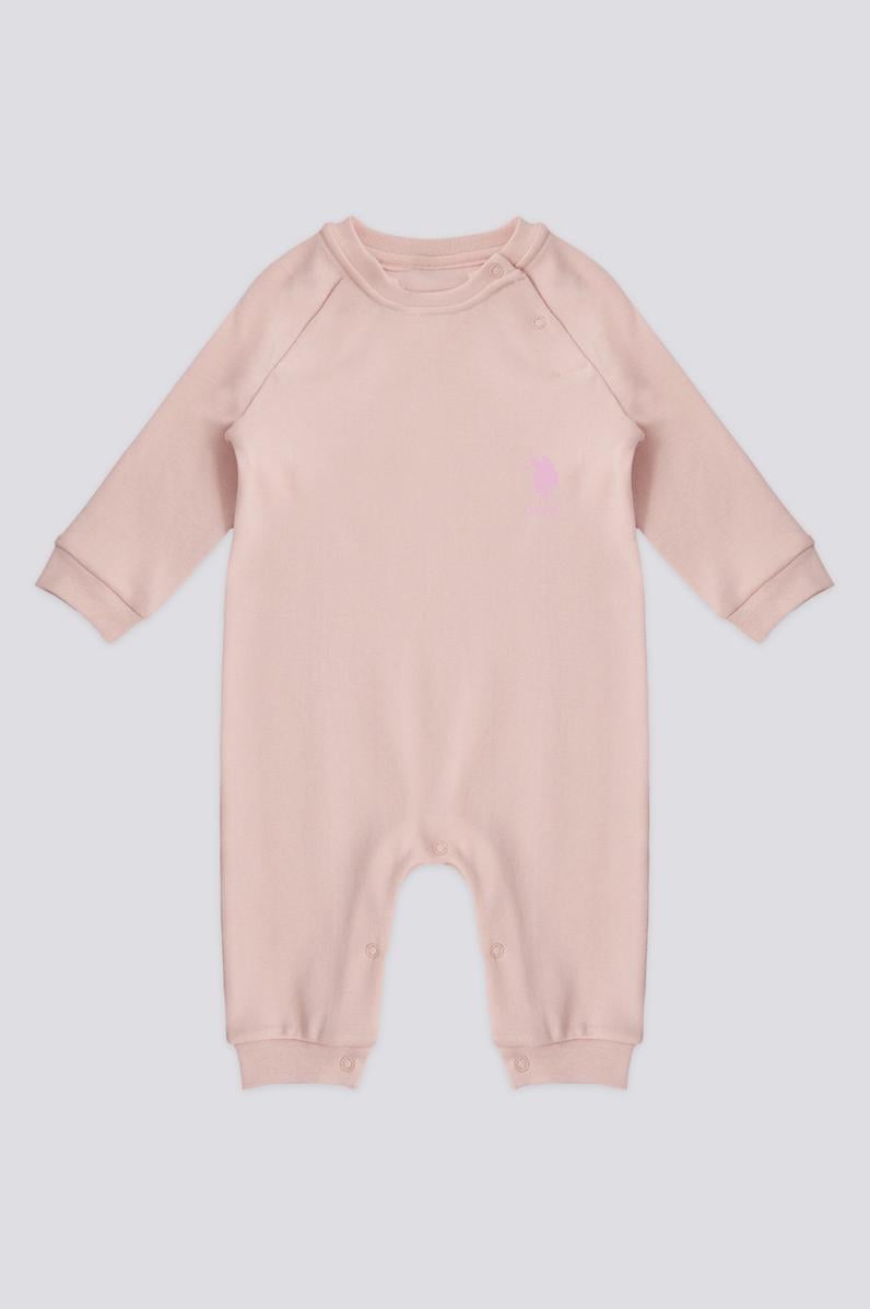 Kız Bebek Toz Pembe Patlı %100 Pamuk Tulum