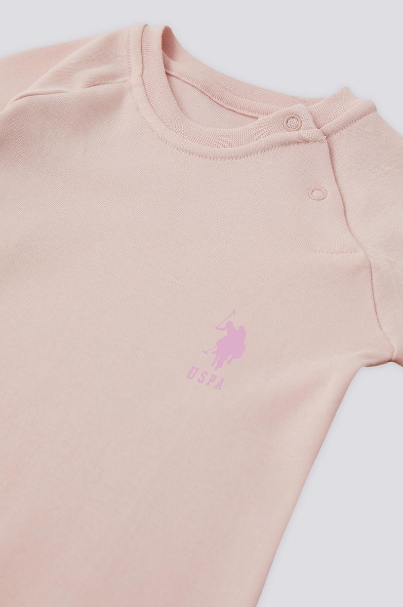 Kız Bebek Toz Pembe Patlı %100 Pamuk Tulum