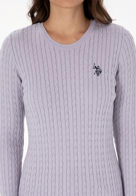 Kadın Mor Bisiklet Yaka Basic Kazak - 50313626098