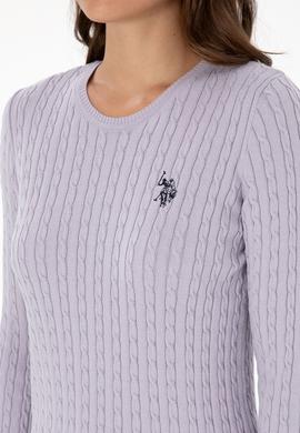 Kadın Mor Bisiklet Yaka Basic Kazak - 50313626098