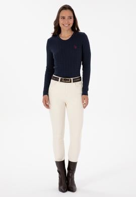 Kadın Lacivert Bisiklet Yaka Basic Kazak - 50313626007