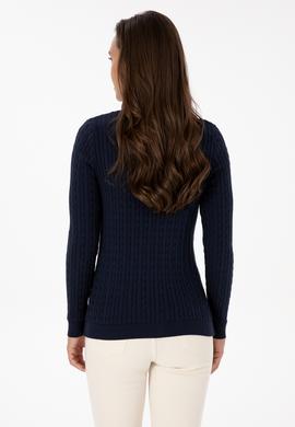 Kadın Lacivert Bisiklet Yaka Basic Kazak - 50313626007