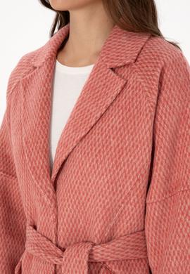 Kadın Gül Kurusu Kaşe Kaban - 50308619014