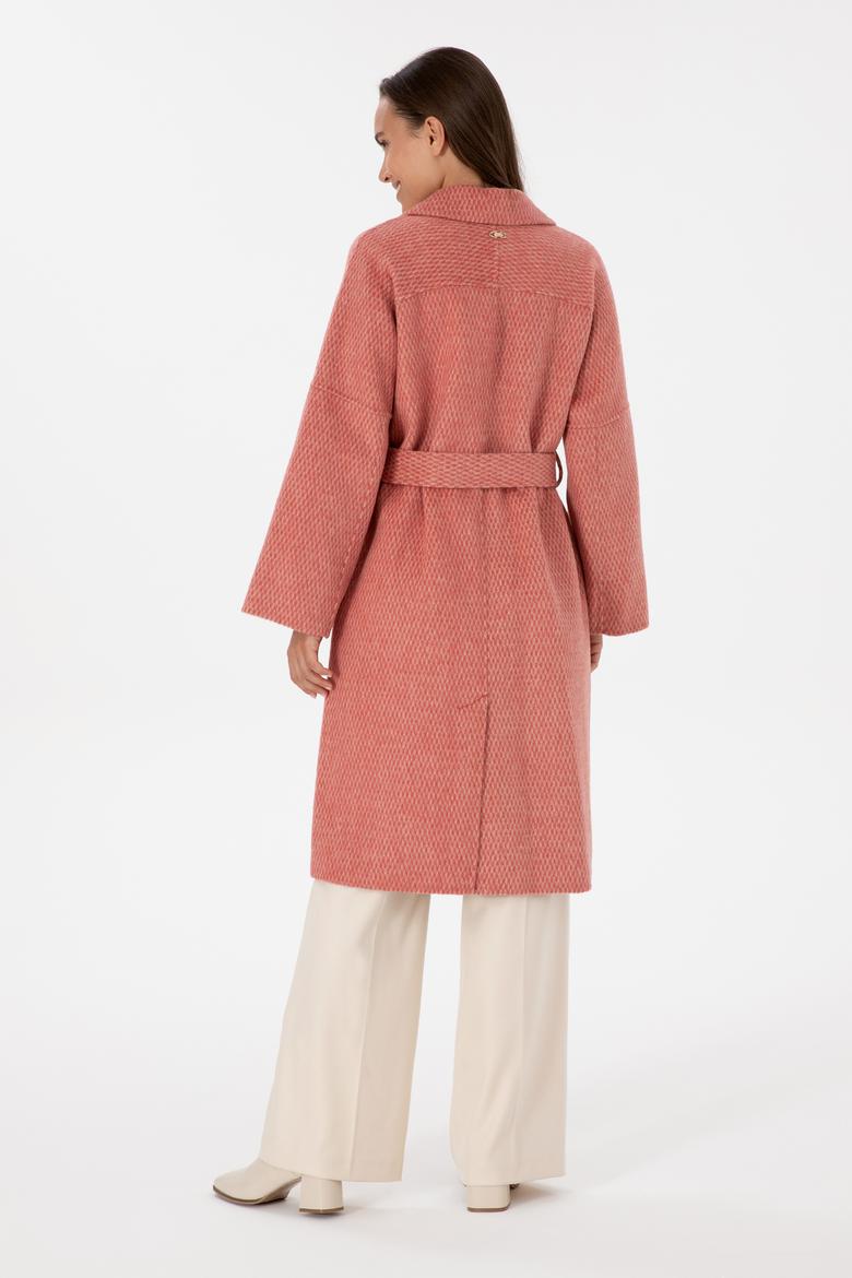 Kadın Gül Kurusu Kaşe Kaban - 50308619014