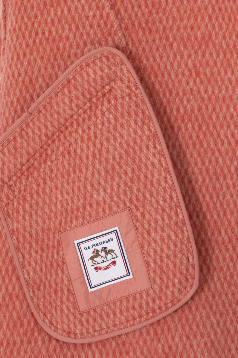 Kadın Gül Kurusu Kaşe Kaban