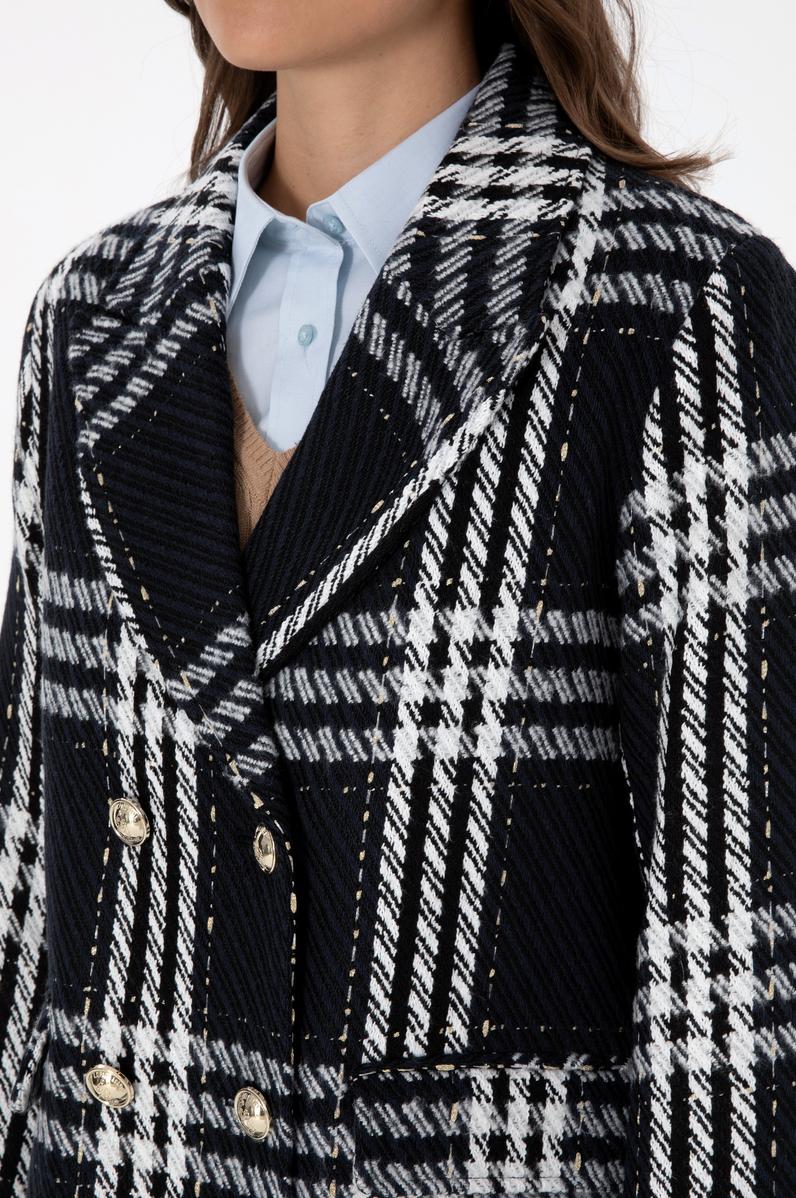 Kadın Lacivert Kaşe Kaban