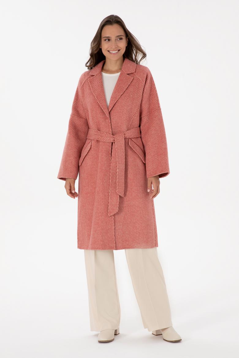 Kadın Gül Kurusu Kaşe Kaban - 50308619014