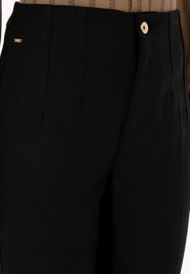 Kadın Siyah Carrot High Waist Fit Kanvas Pantolon - 50309266034