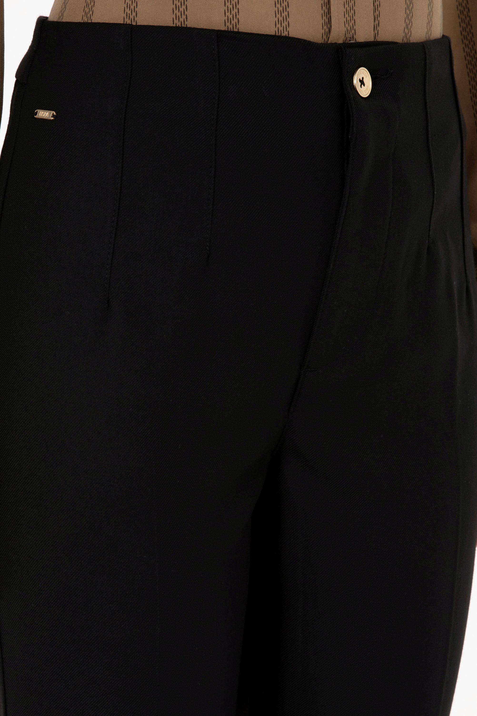 Kadın Siyah Carrot High Waist Fit Kanvas Pantolon
