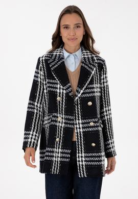 Kadın Lacivert Kaşe Kaban - 50309507006