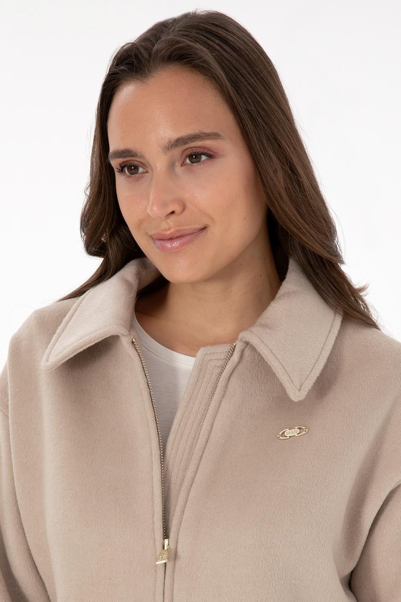 Kadın Koyu Bej Kaşe Mont - 50309467004