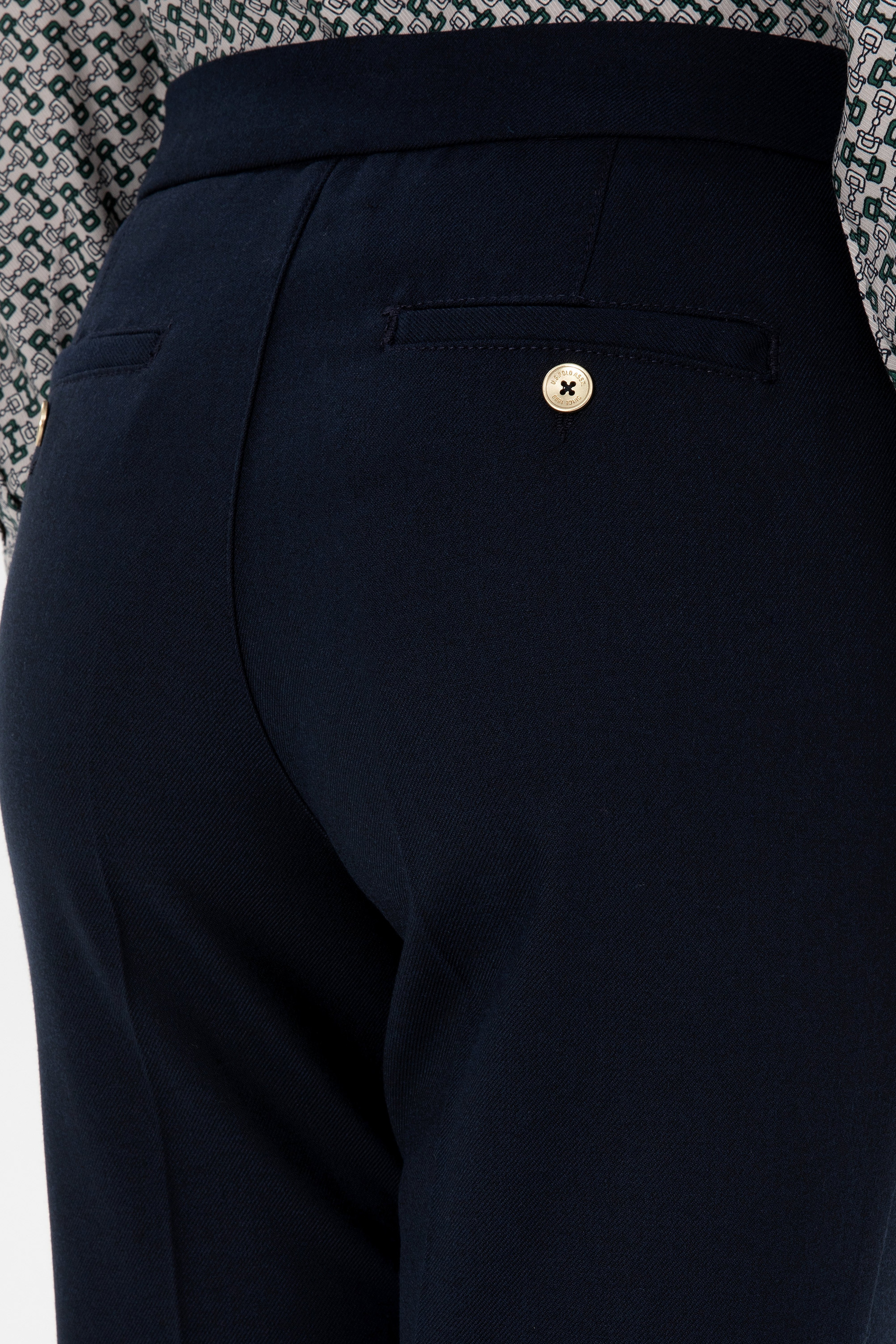 Kadın Lacivert Carrot High Waist Fit Kanvas Pantolon - Image 6