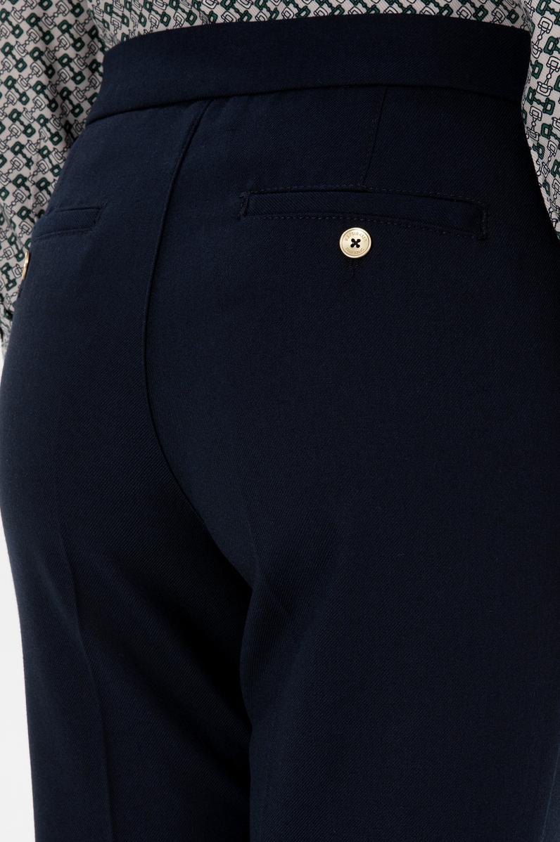 Kadın Lacivert Carrot High Waist Fit Kanvas Pantolon