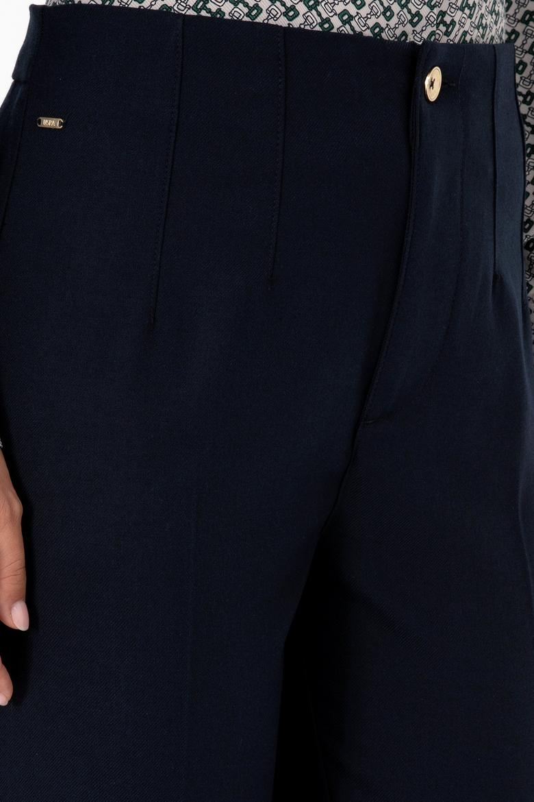 Kadın Lacivert Carrot High Waist Fit Kanvas Pantolon - 50309266003