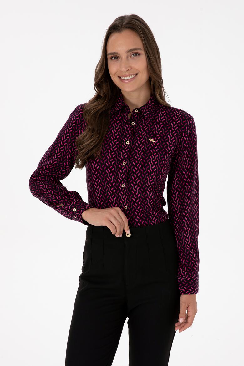 Kadın Fuşya Uzun Kollu Gömlek - 50310242018