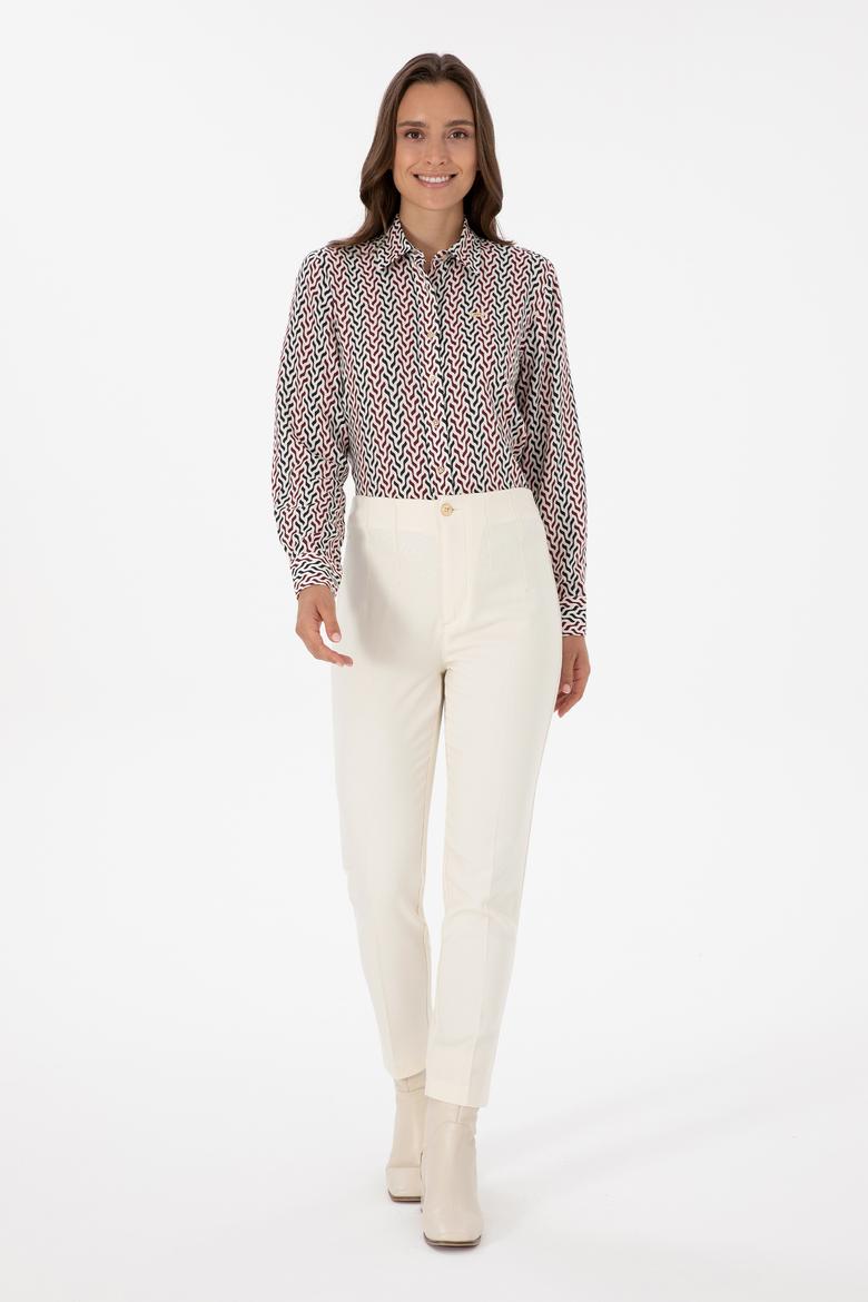 Kadın Beyaz Uzun Kollu Gömlek - 50310242027