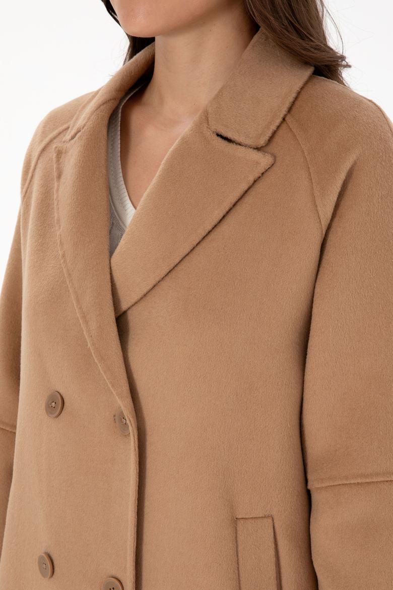 Kadın Camel Kaşe Kaban - 50308642005