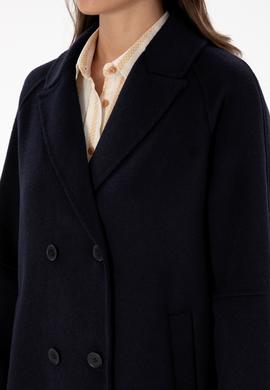 Kadın Lacivert Kaşe Kaban - 50308642077