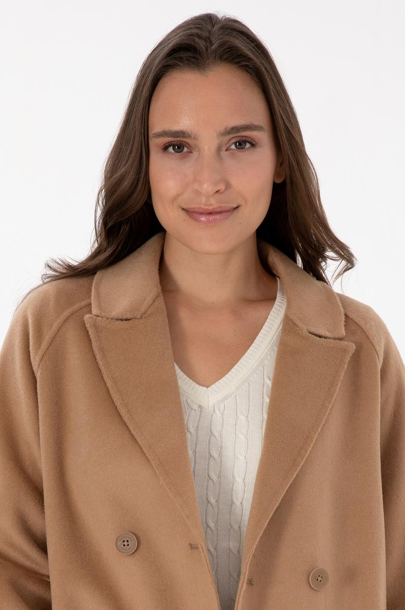 Kadın Camel Kaşe Kaban