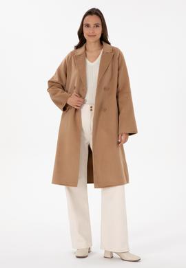 Kadın Camel Kaşe Kaban - 50308642005