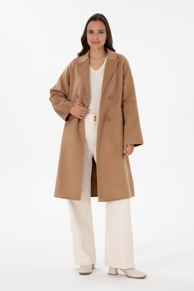 Kadın Camel Kaşe Kaban