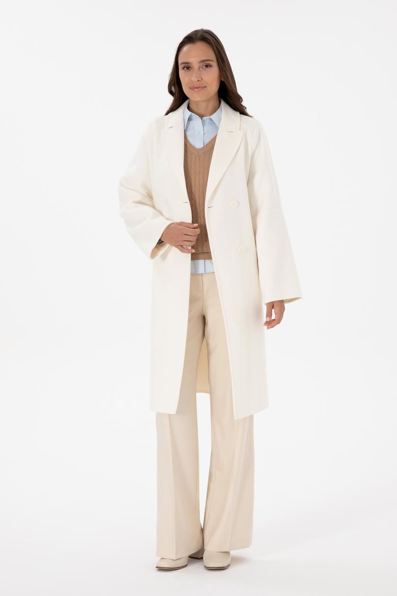 Kadın Krem Kaşe Kaban - 50308642025