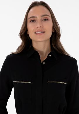 Kadın Siyah Dokuma Elbise - 50308568004