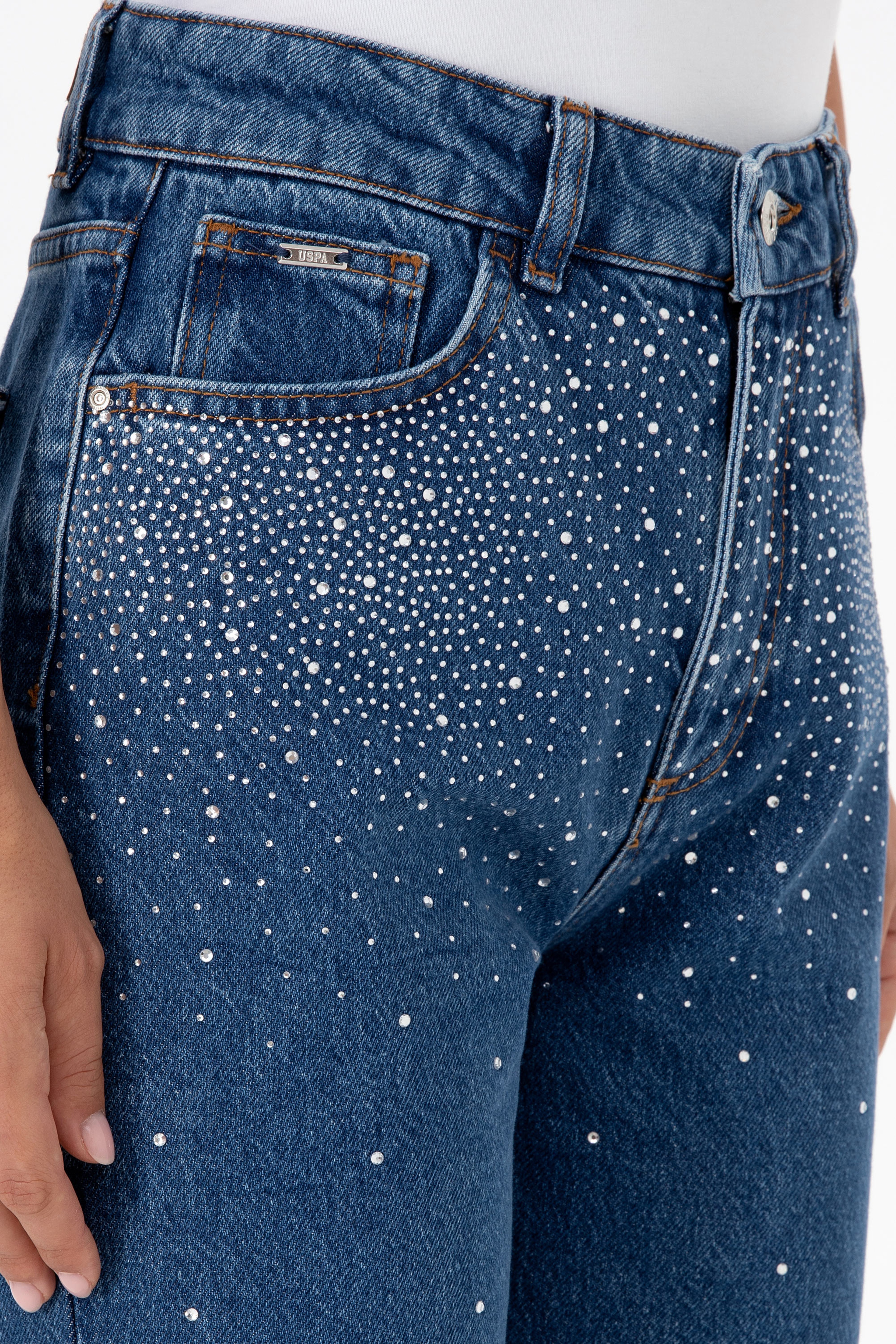 Kadın Mavi Straight Fit Jean Pantolon - Image 5