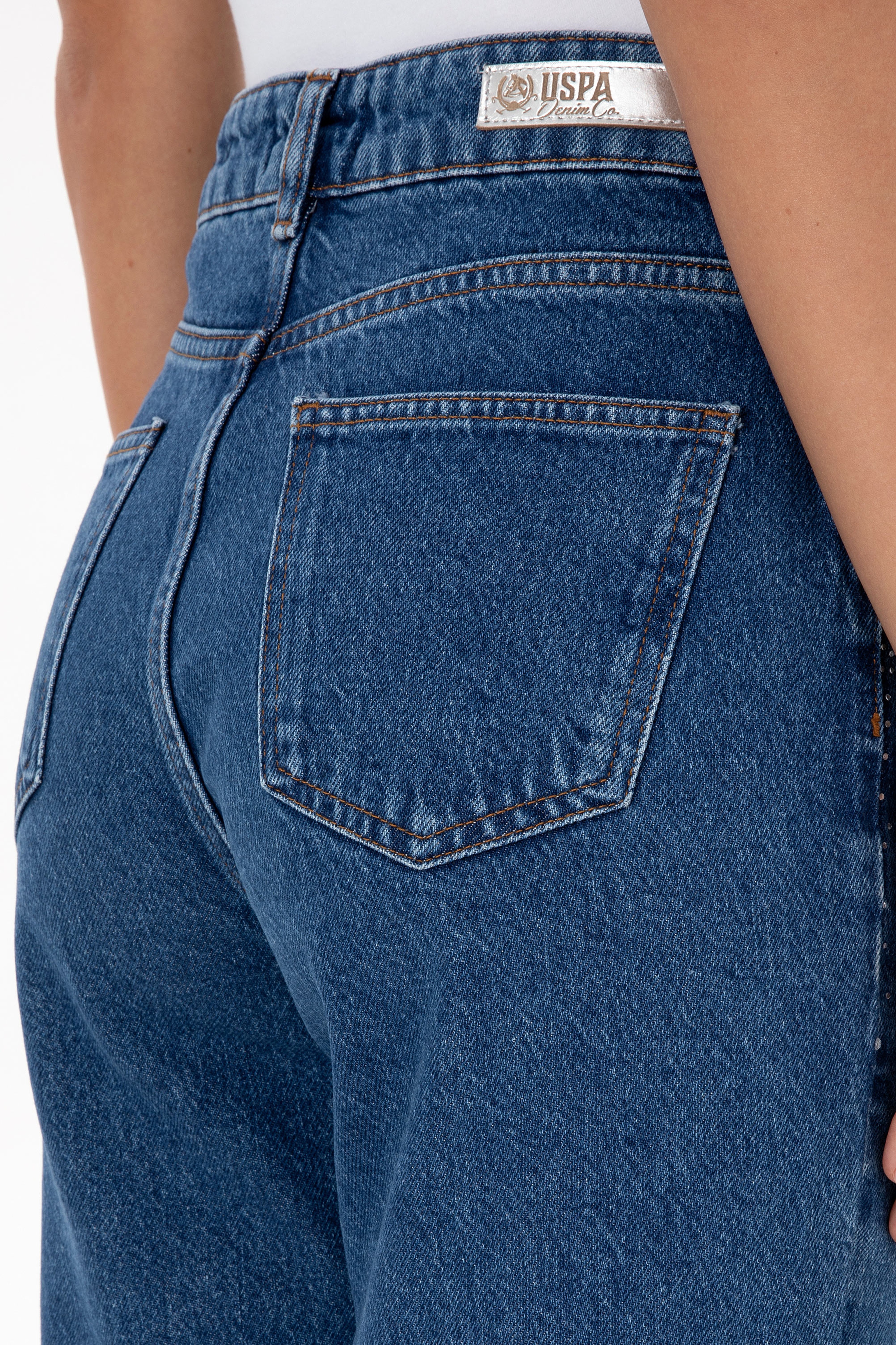 Kadın Mavi Straight Fit Jean Pantolon - Image 6