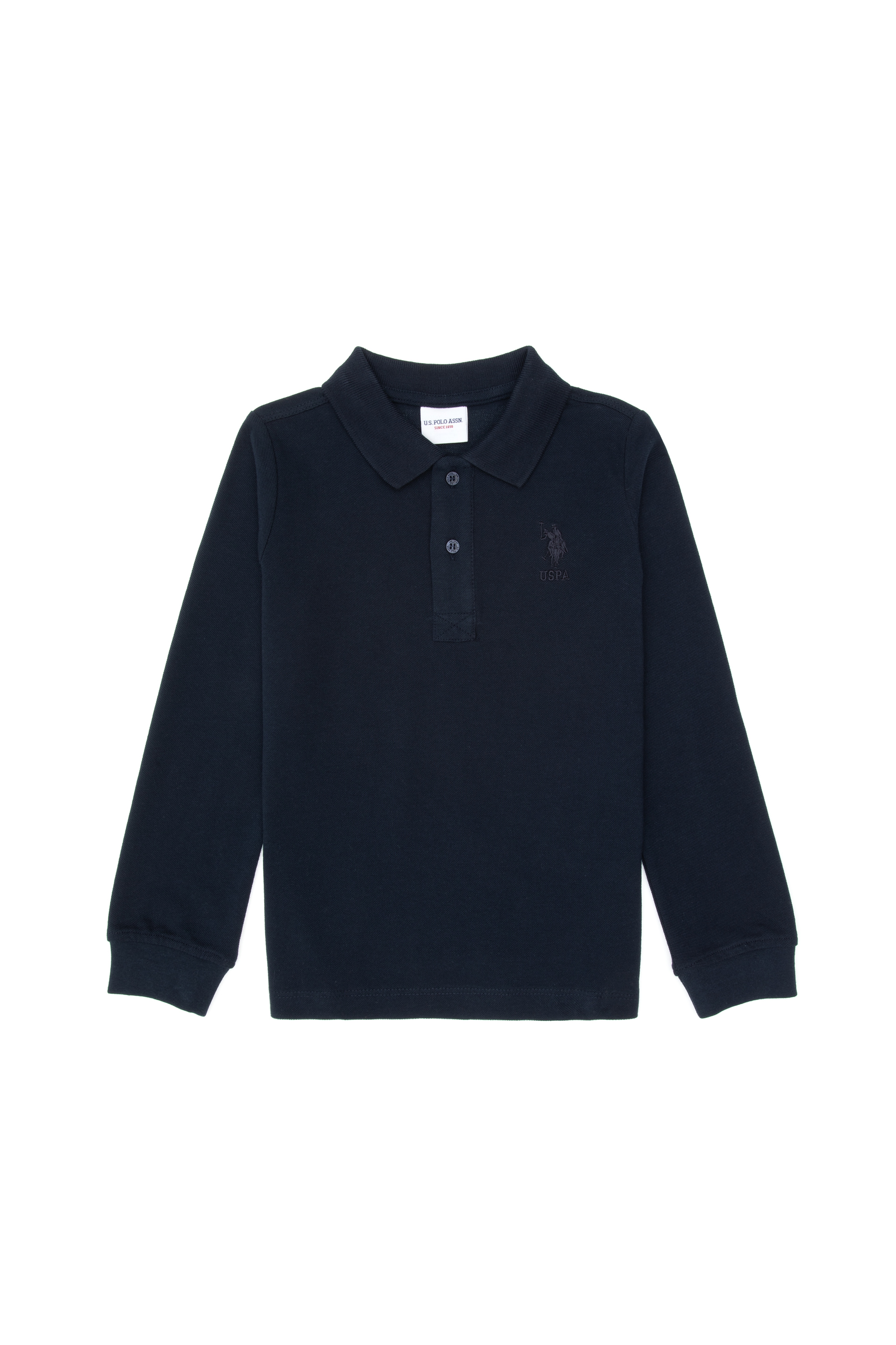 Erkek Çocuk Lacivert Basic Polo Yaka Sweatshirt - Image 1