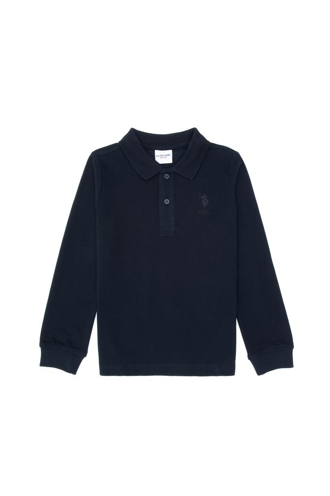 Erkek Çocuk Lacivert Basic Polo Yaka Sweatshirt