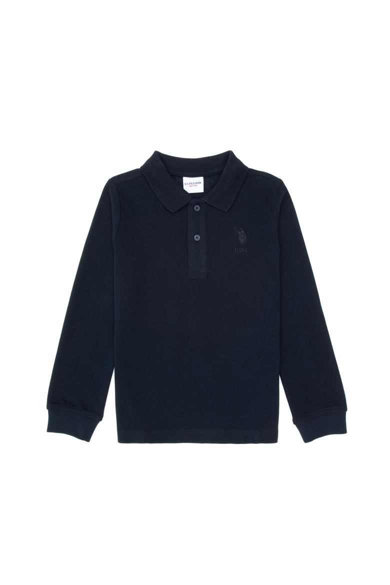 Erkek Çocuk Lacivert Basic Polo Yaka Sweatshirt