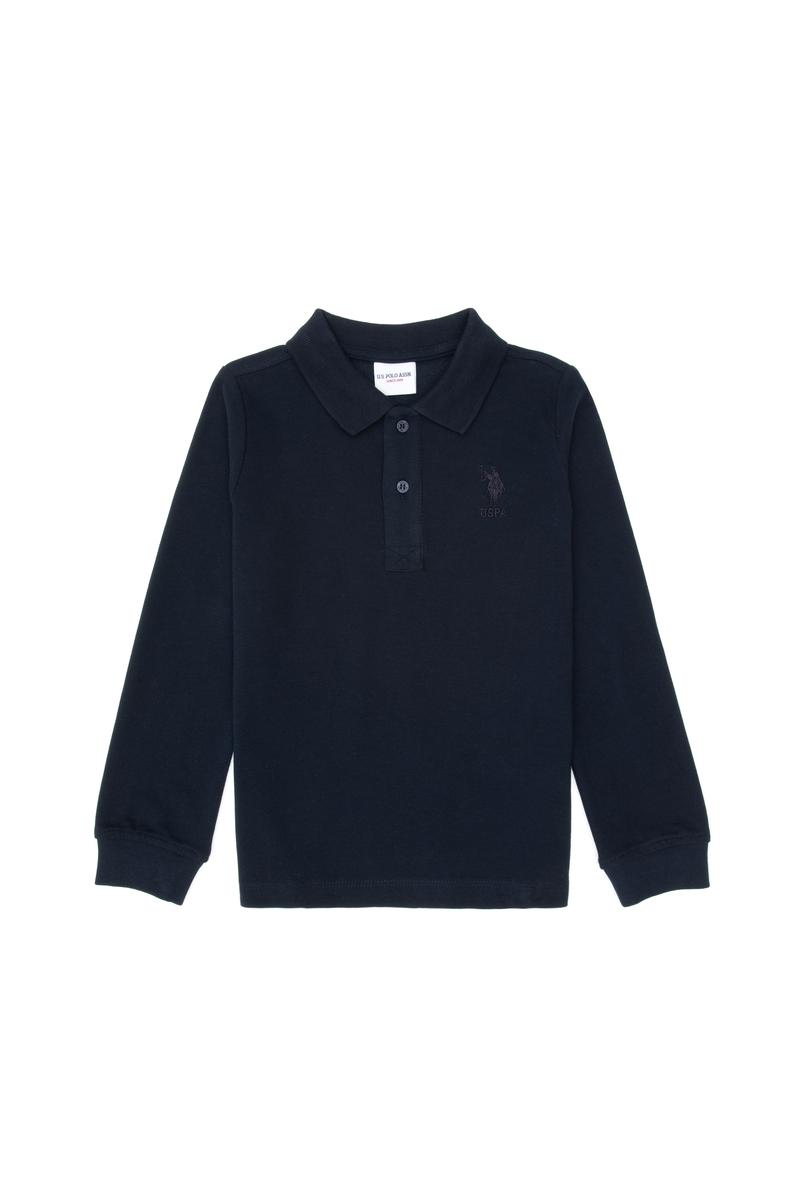 Erkek Çocuk Lacivert Basic Polo Yaka Sweatshirt
