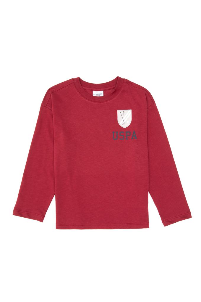 Erkek Çocuk Koyu Frambuaz Bisiklet Yaka Süprem Sweatshirt