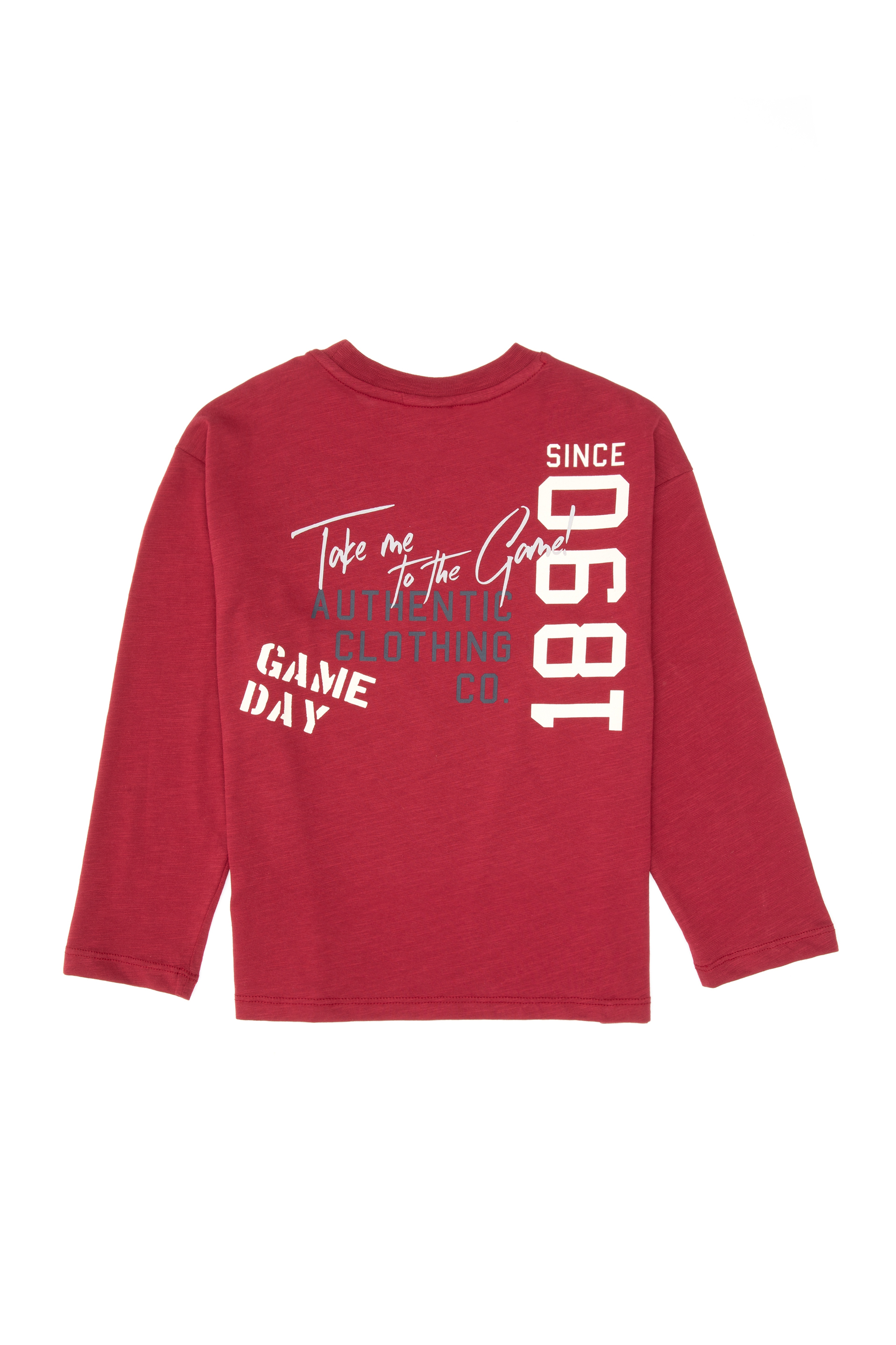 Erkek Çocuk Koyu Frambuaz Bisiklet Yaka Süprem Sweatshirt