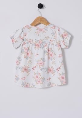 Kız Bebek Beyaz Çiçek Desenli Elbise - 50322894002