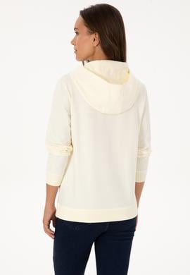 Kadın Krem Kapüşonlu Sweatshırt - 50313559011