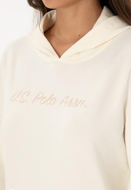 Kadın Krem Kapüşonlu Sweatshırt - 50313559011