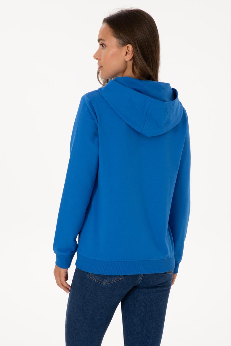 Kadın Koyu Mavi Kapüşonlu Sweatshırt - 50313559045